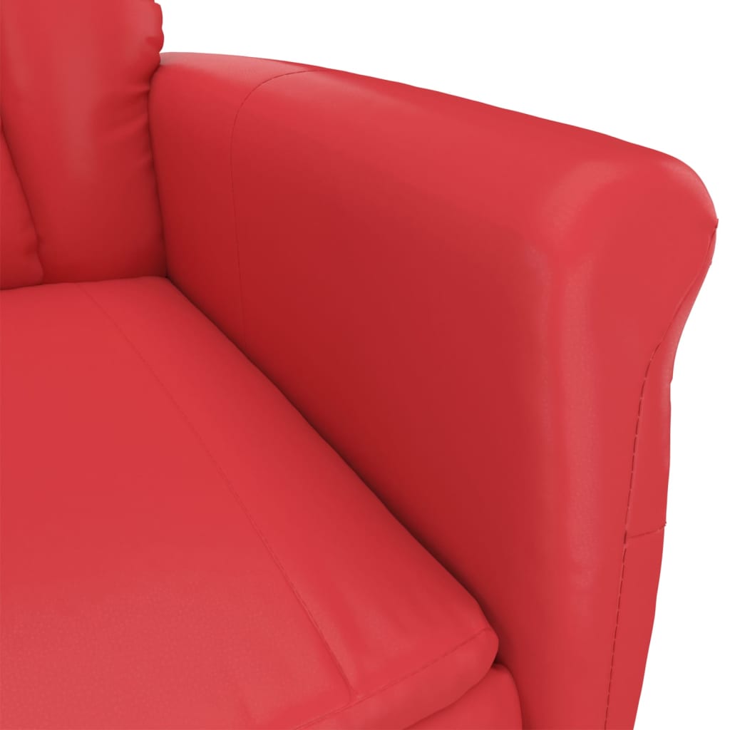 vidaXL Poltrona reclinável couro artificial vermelho