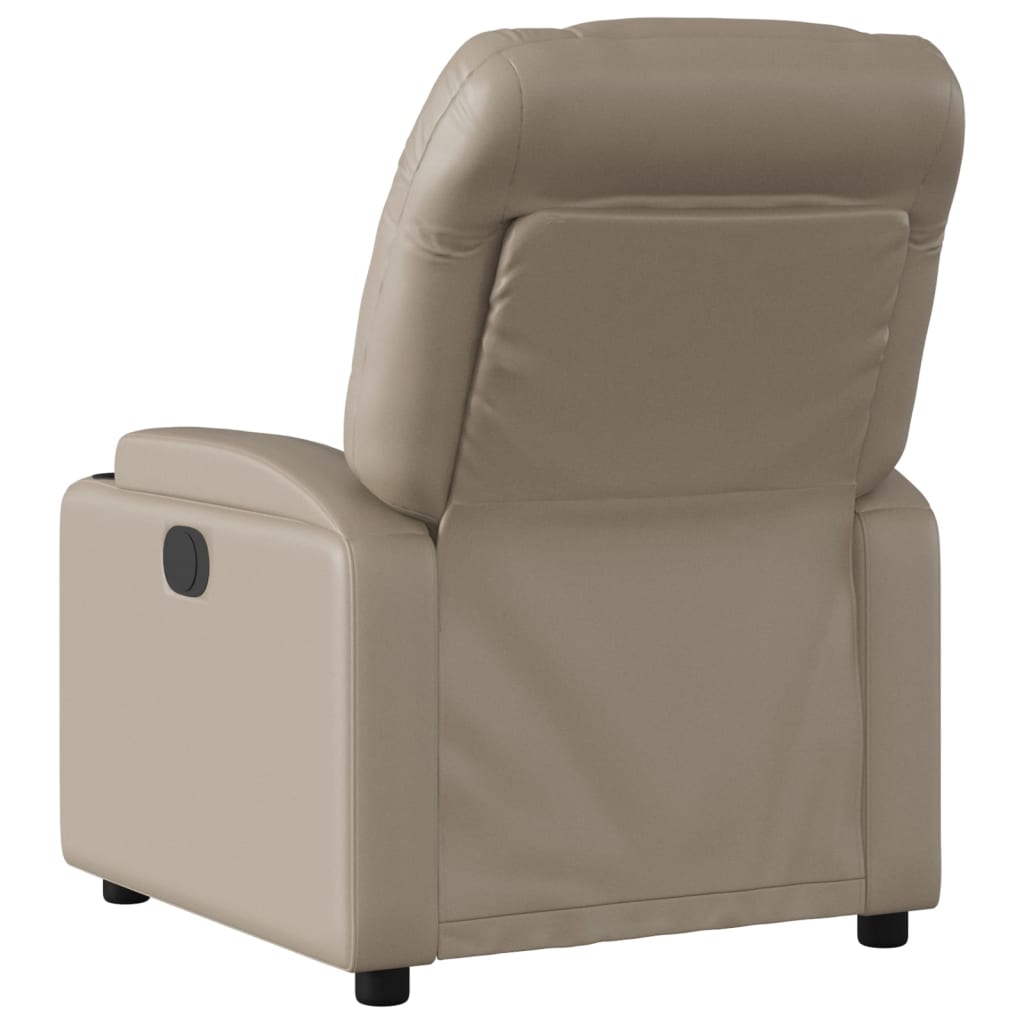 vidaXL Poltrona de massagens reclinável couro artificial cappuccino