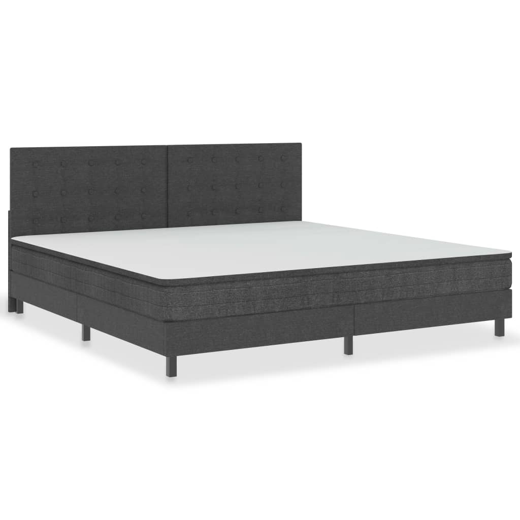 vidaXL Cabeceira de cama acolchoada 200x200 cm tecido cinzento-escuro