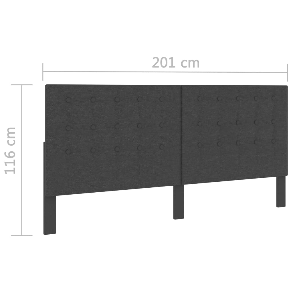 vidaXL Cabeceira de cama acolchoada 200x200 cm tecido cinzento-escuro