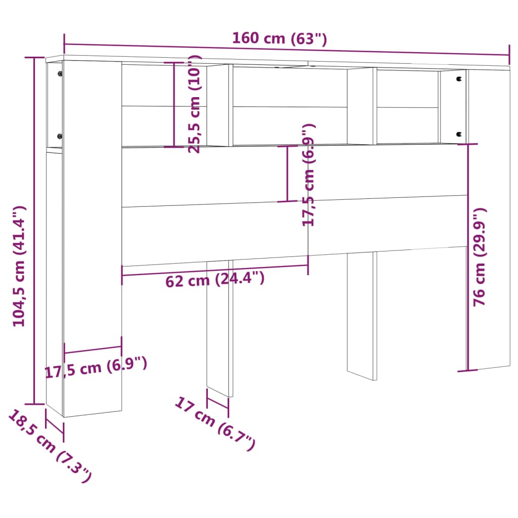 vidaXL Armário de cabeceira 160x18,5x104,5 cm branco brilhante