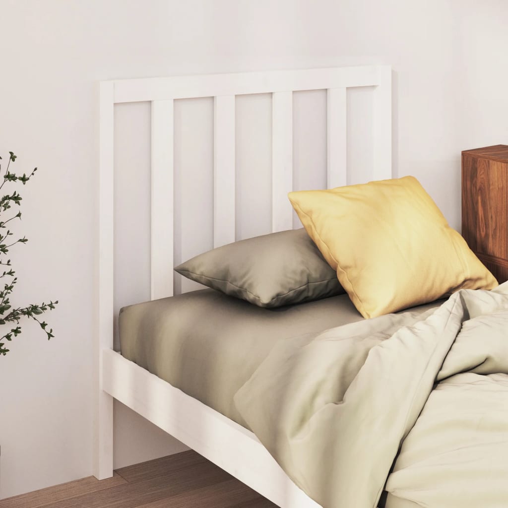 vidaXL Cabeceira de cama 96x4x100 cm pinho maciço branco