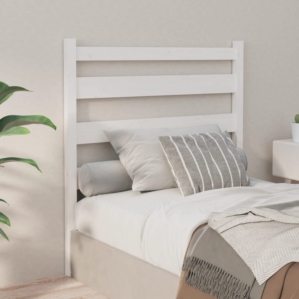 vidaXL Cabeceira de cama 106x4x100 cm pinho maciço branco