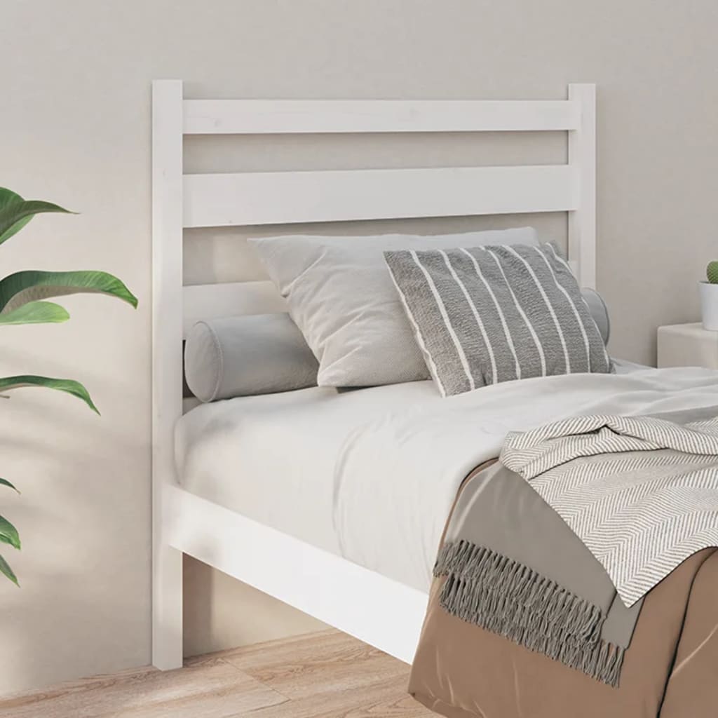 vidaXL Cabeceira de cama 106x4x100 cm pinho maciço branco