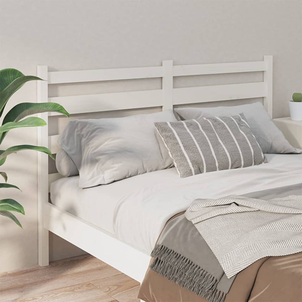 vidaXL Cabeceira de cama 166x4x100 cm pinho maciço branco