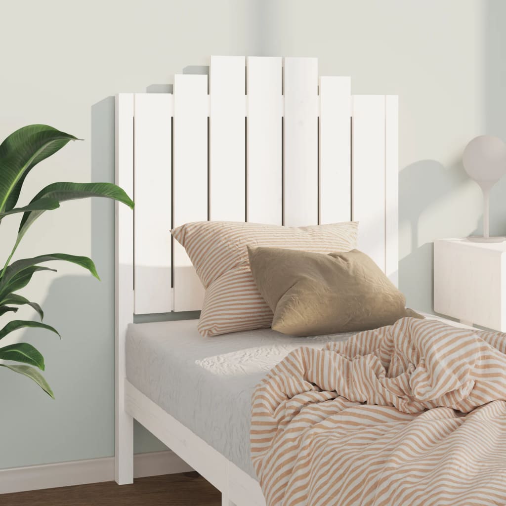 vidaXL Cabeceira de cama 81x4x110 cm pinho maciço branco