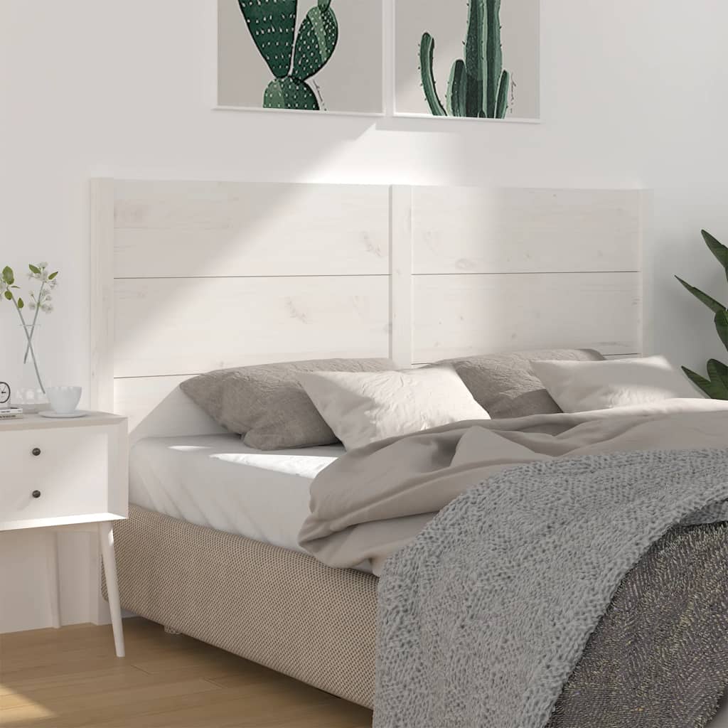 vidaXL Cabeceira de cama 141x4x100 cm pinho maciço branco