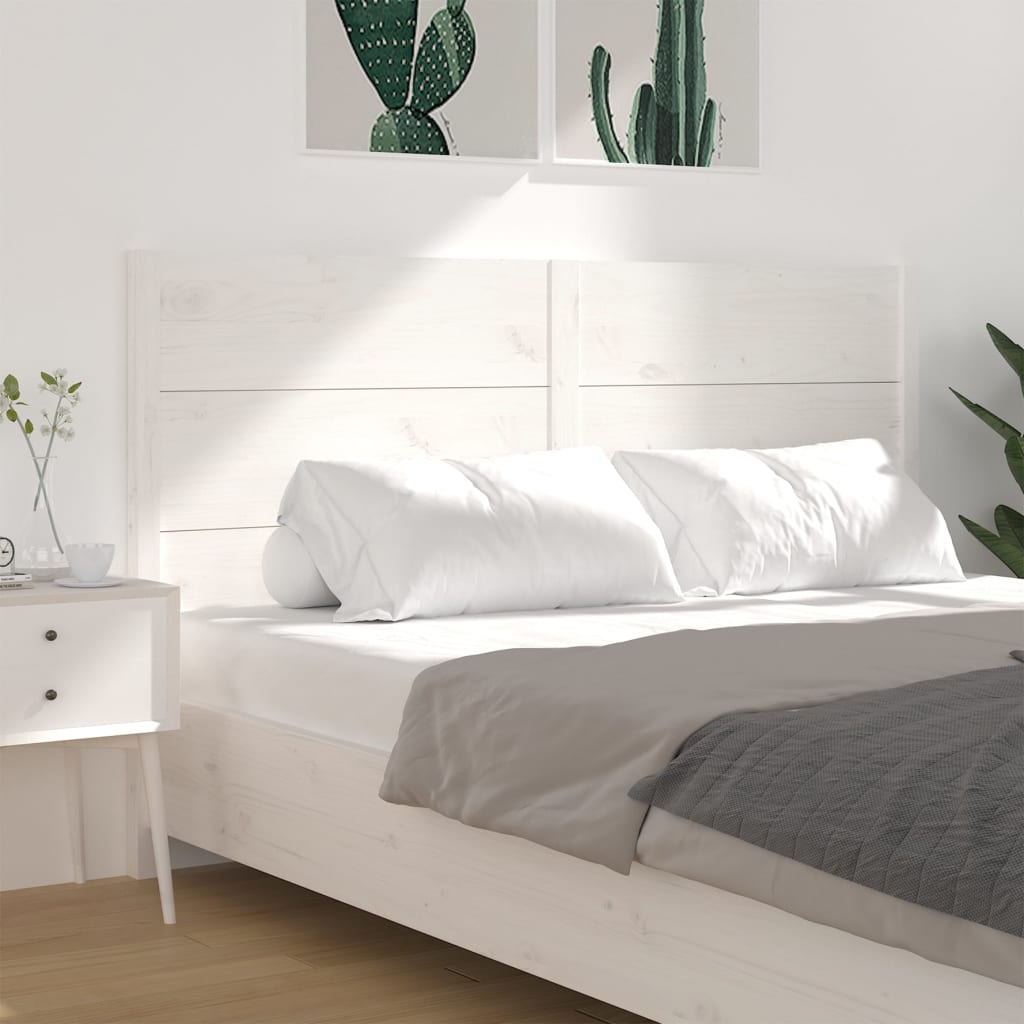 vidaXL Cabeceira de cama 141x4x100 cm pinho maciço branco