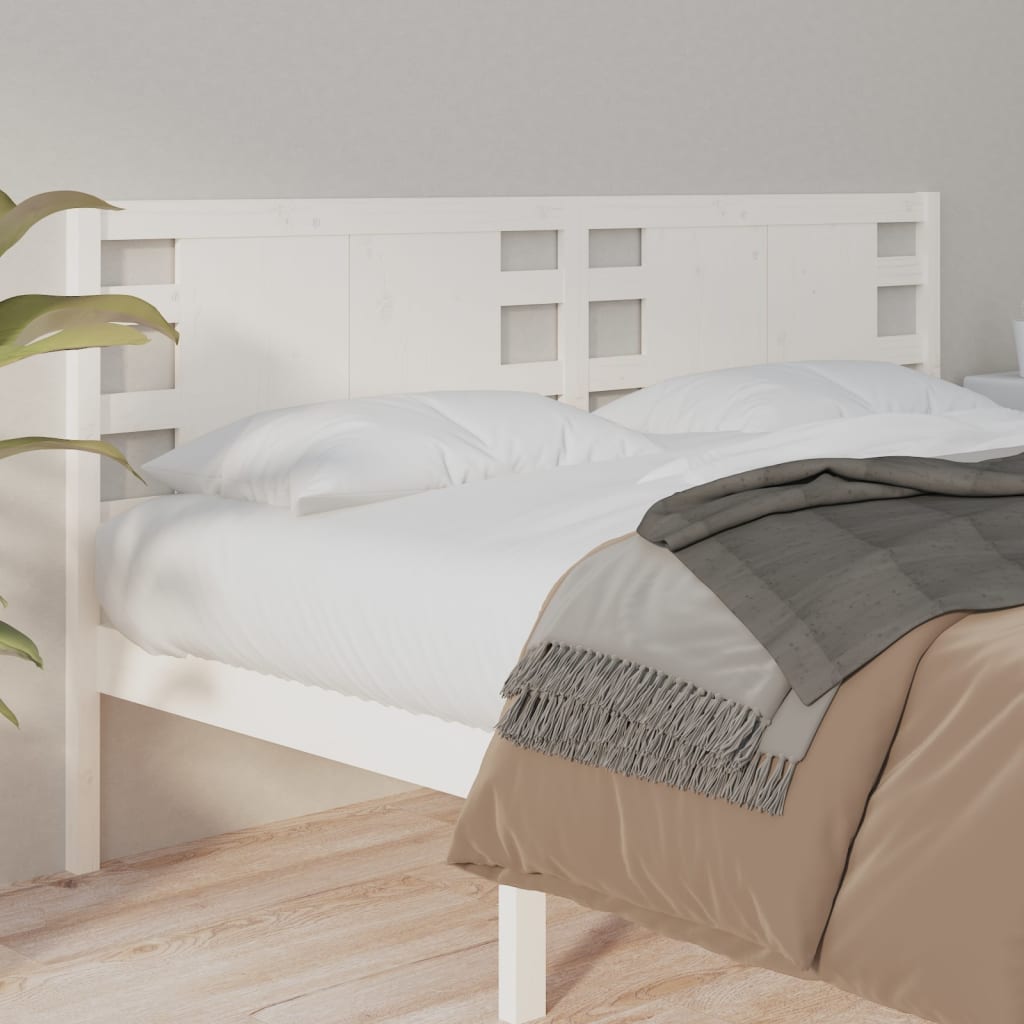 vidaXL Cabeceira de cama 126x4x100 cm pinho maciço branco