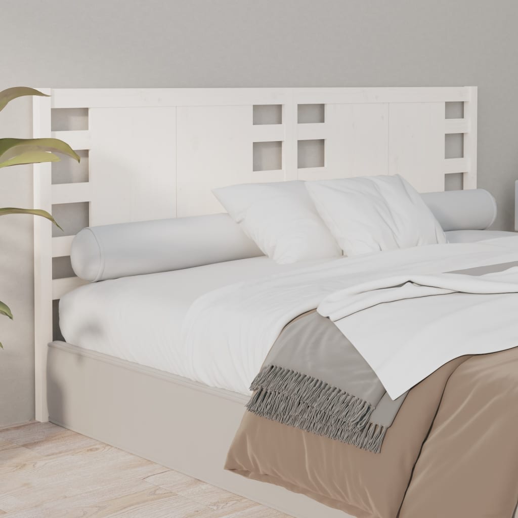 vidaXL Cabeceira de cama 126x4x100 cm pinho maciço branco