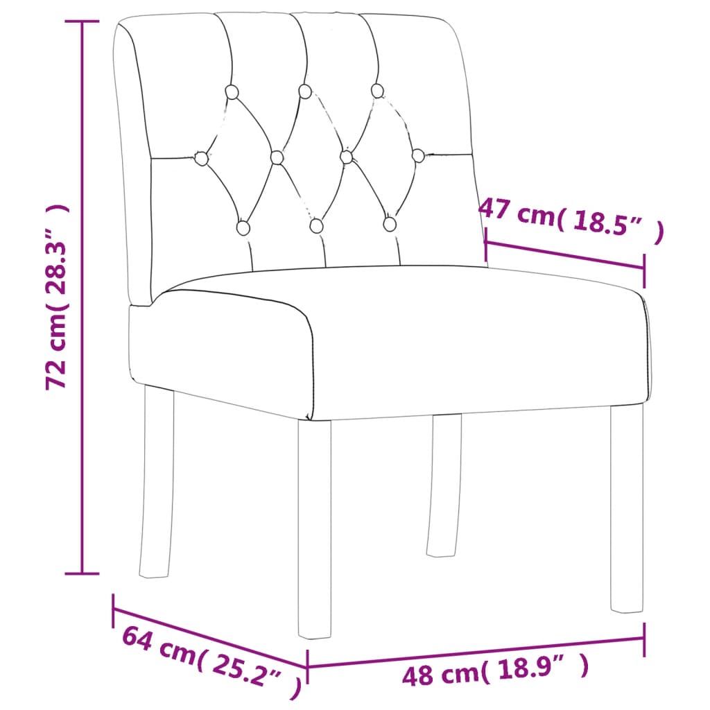 vidaXL Cadeirão linho design de botões