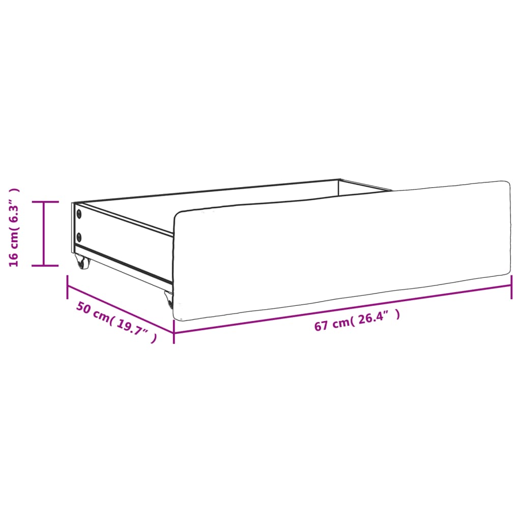 vidaXL Gavetas de cama 2pcs derivados de madeira e veludo verde-escuro