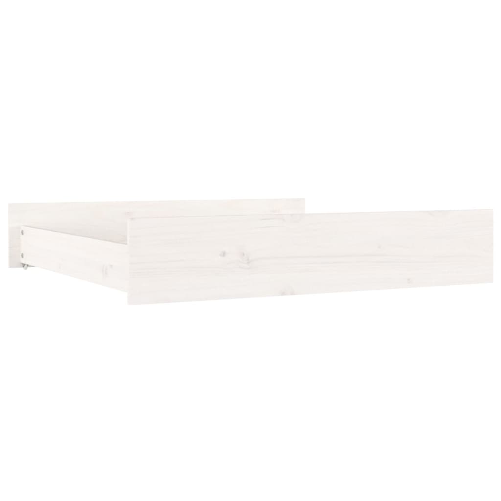 vidaXL Gavetas de cama 2 pcs madeira de pinho maciça branco