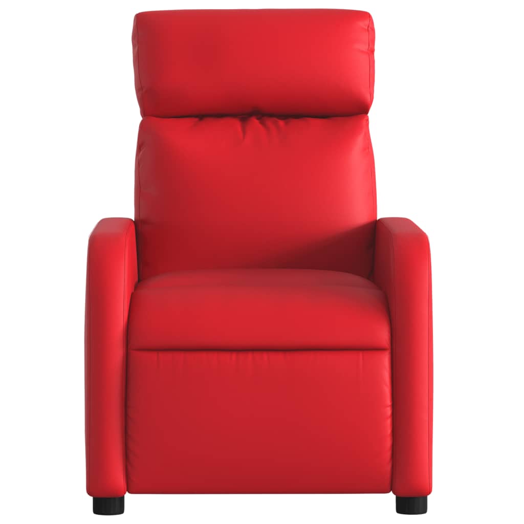 vidaXL Poltrona reclinável couro artificial vermelho