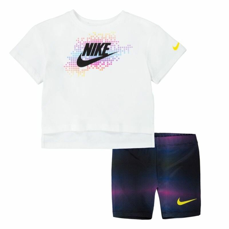 Nike|Conjunto Desportivo para Crianças Nike Aop Bike Azul Branco Multicolor 2 Peças Nike|Conjunto Desportivo para Crianças Nike Aop Bike Azul Branco Multicolor 2 Peças
