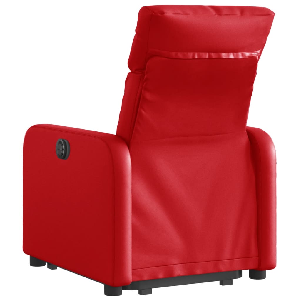 vidaXL Poltrona reclinável elevatória couro artificial vermelho