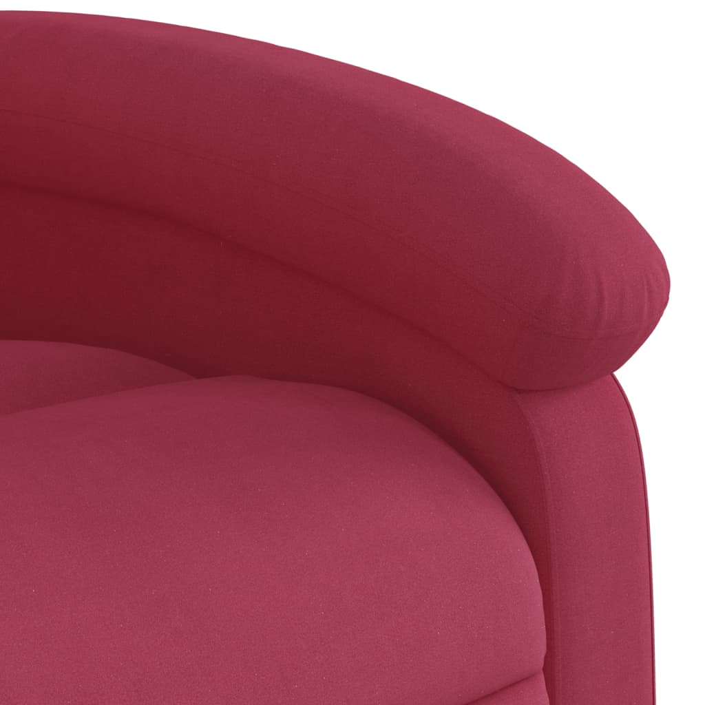 vidaXL Poltrona de massagens reclinável elétrica veludo vermelho tinto