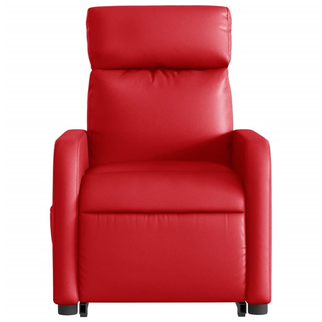 vidaXL Poltrona massagens reclinável elevatória couro artif. vermelho