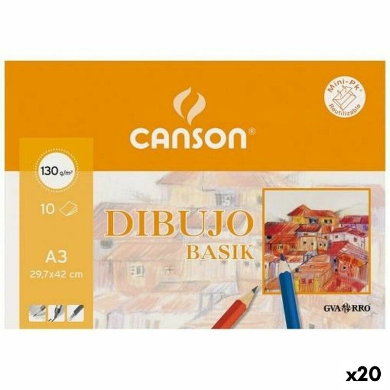 Canson|Bloco de desenho Canson Basik 10 Folhas (20 Unidades)