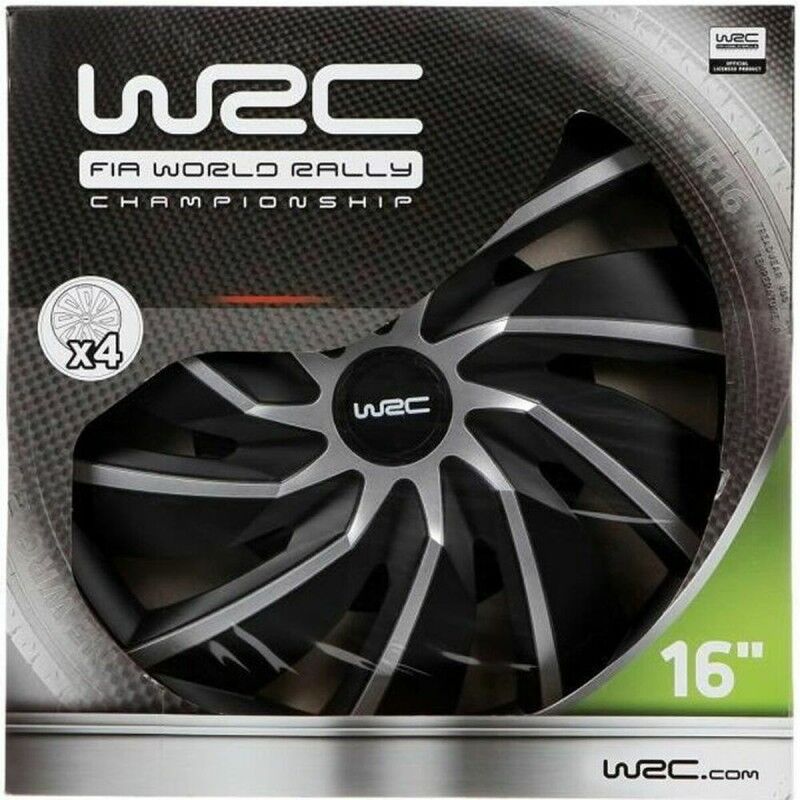 WRC|Tapacubos WRC WRC 4 Turbo Cinzento Prateado Preto mate 16" 4 Peças WRC|Tapacubos WRC WRC 4 Turbo Cinzento Prateado Preto mate 16" 4 Peças