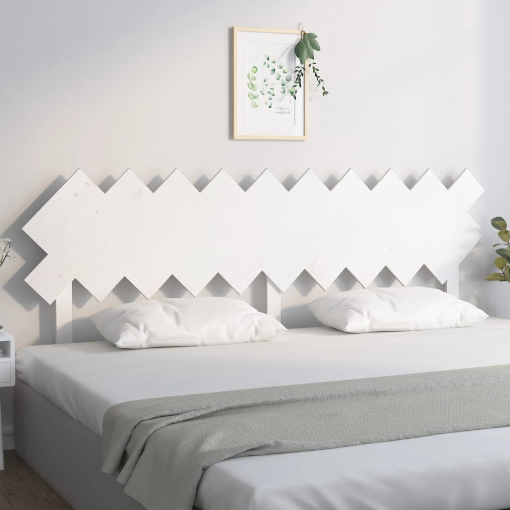 vidaXL Cabeceira de cama 196x3x80,5 cm pinho maciço branco