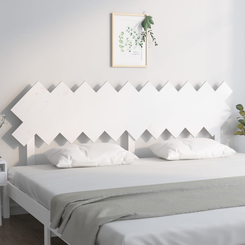 vidaXL Cabeceira de cama 196x3x80,5 cm pinho maciço branco