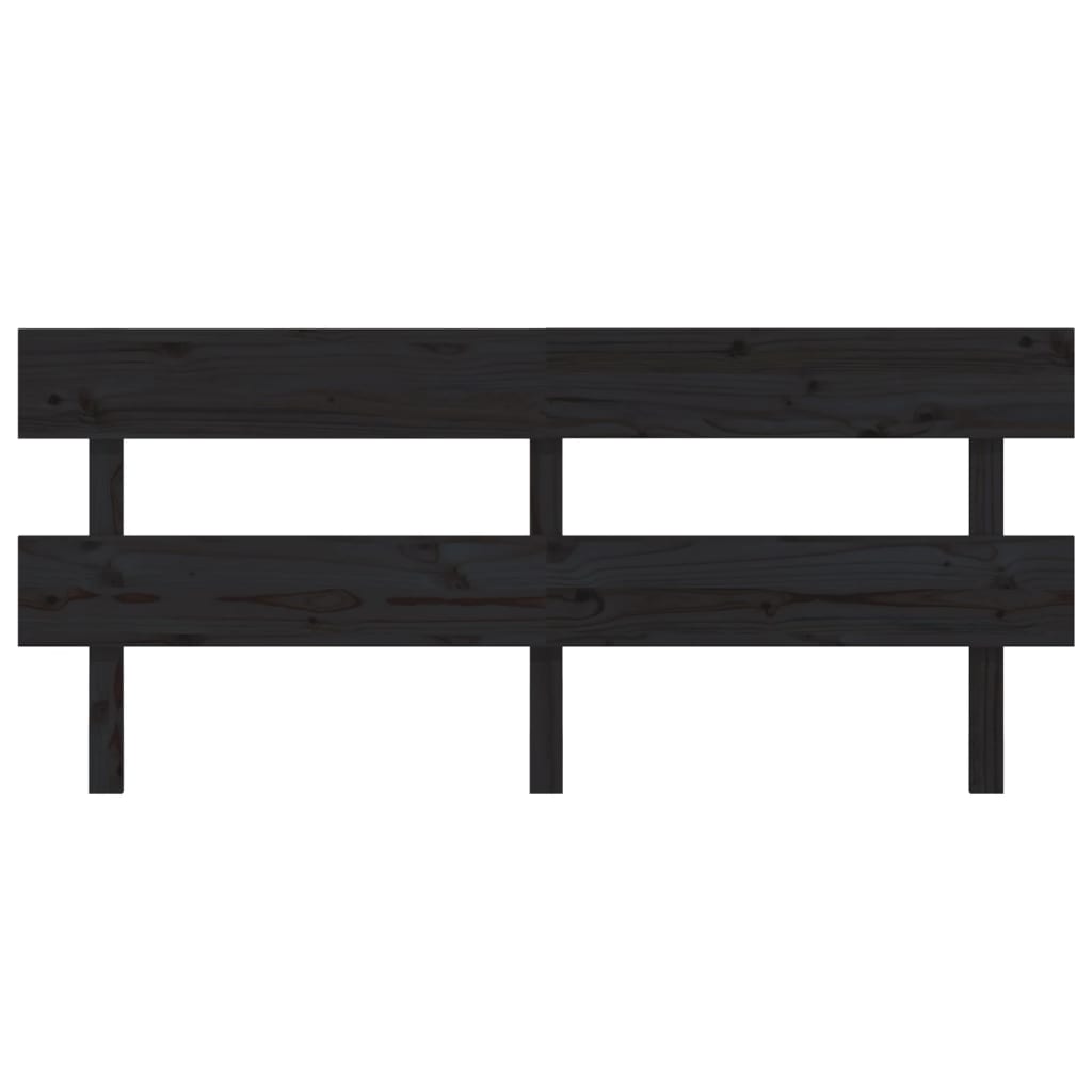 vidaXL Cabeceira de cama 204x3x81 cm pinho maciço preto