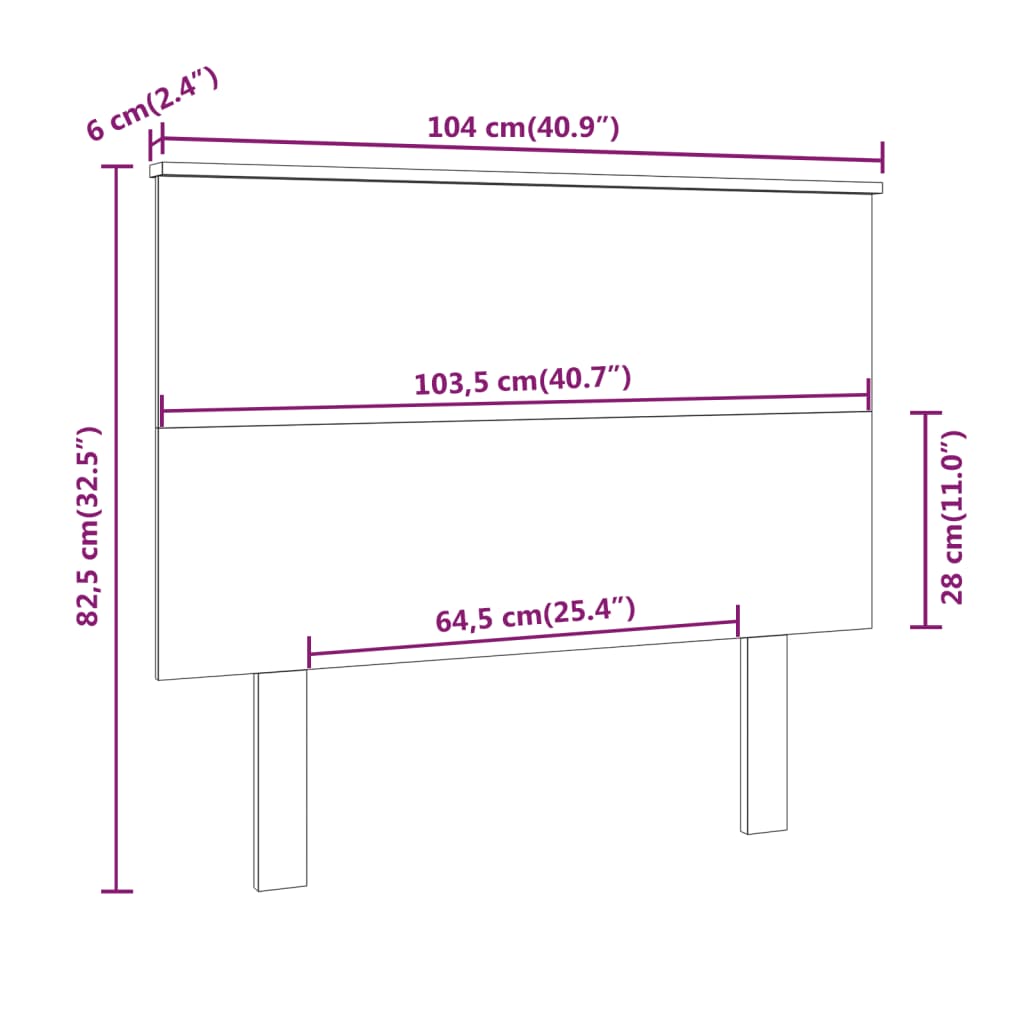 vidaXL Cabeceira de cama 104x6x82,5 cm pinho maciço castanho mel