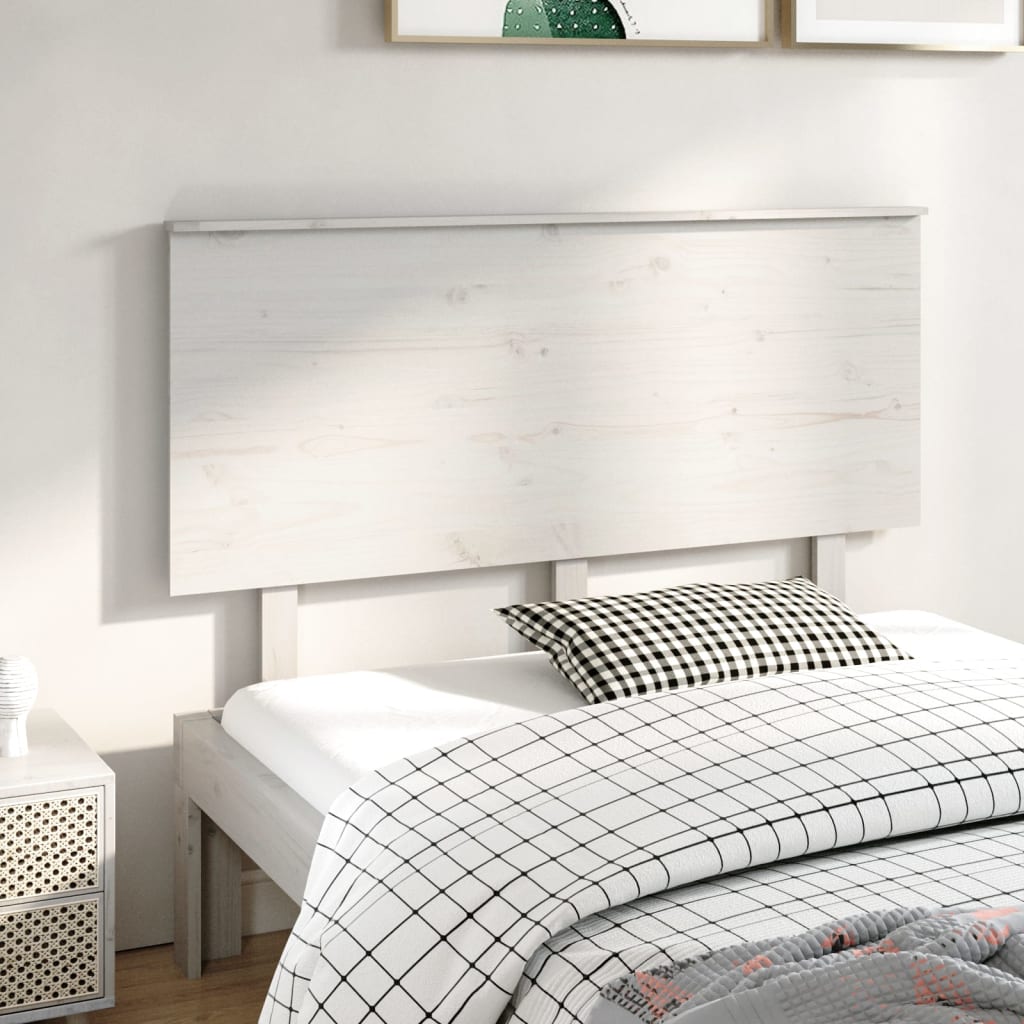 vidaXL Cabeceira de cama 139x6x82,5 cm pinho maciço branco