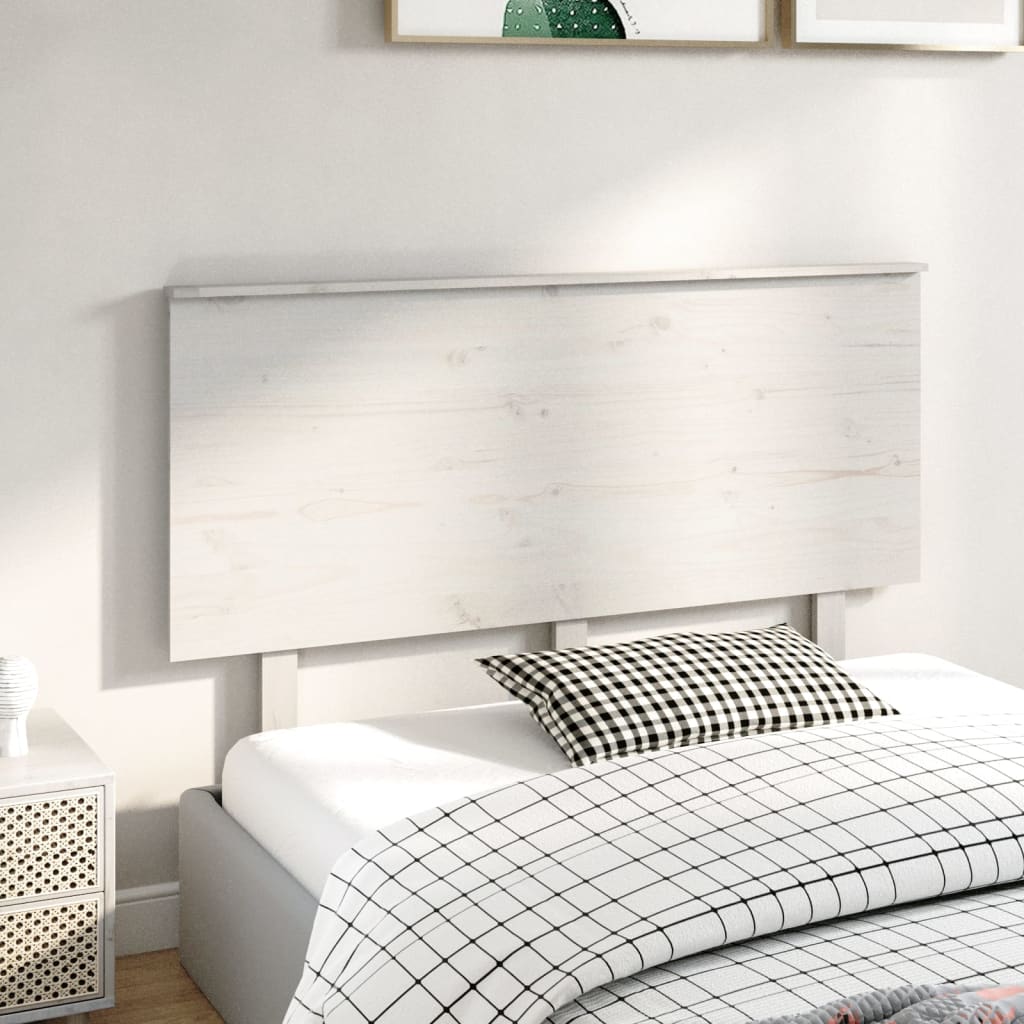 vidaXL Cabeceira de cama 139x6x82,5 cm pinho maciço branco