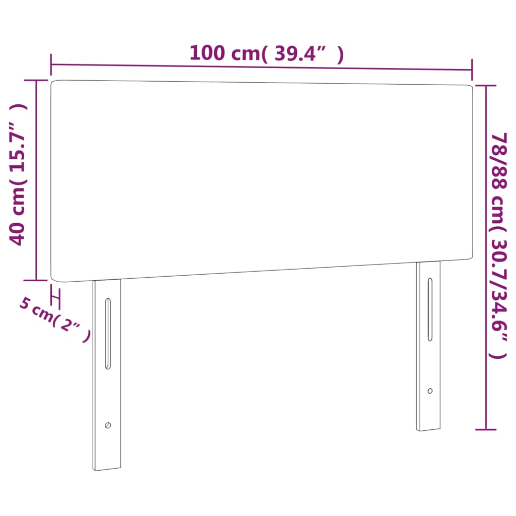 vidaXL Cabeceira de cama couro artificial 100x5x78/88 cm cinzento