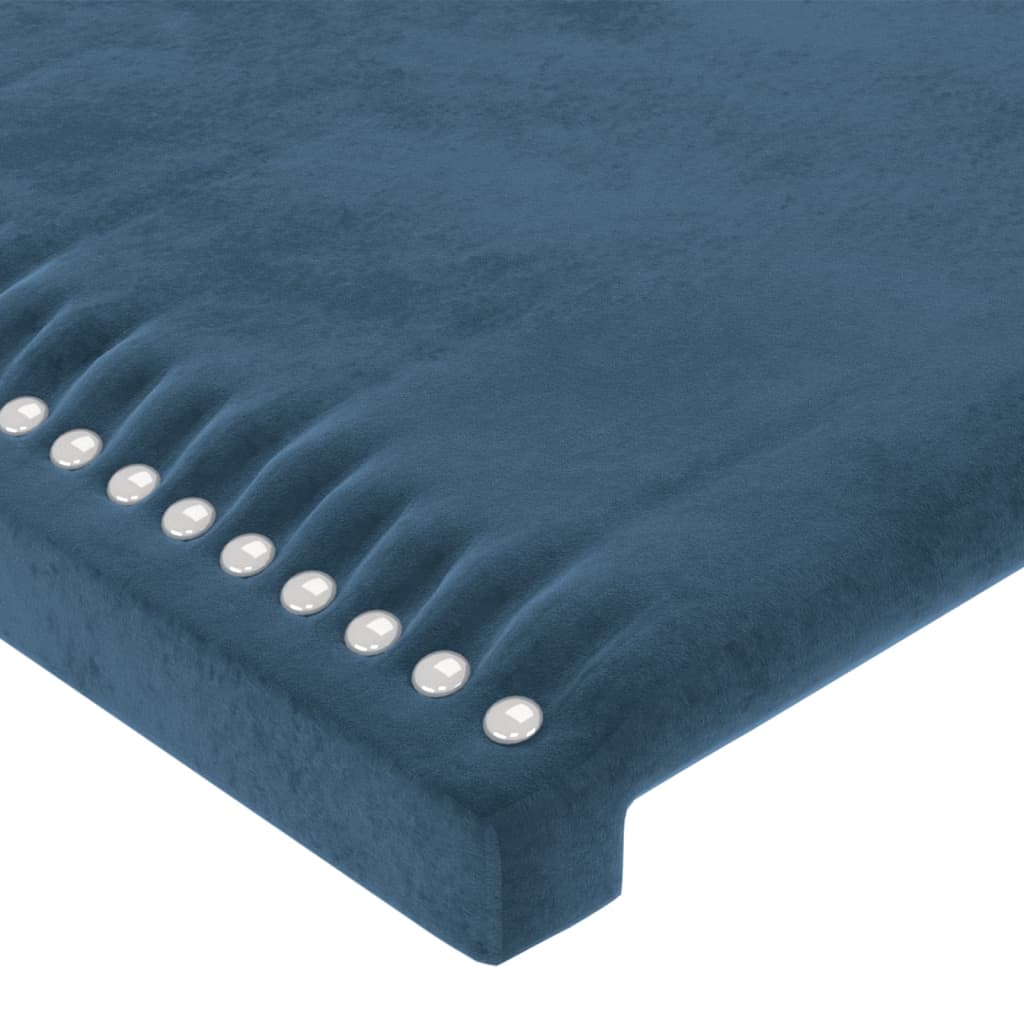 vidaXL Cabeceira de cama veludo 90x5x78/88 cm azul-escuro