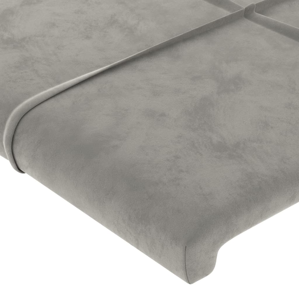 vidaXL Cabeceira de cama veludo 80x5x78/88 cm cinzento-claro