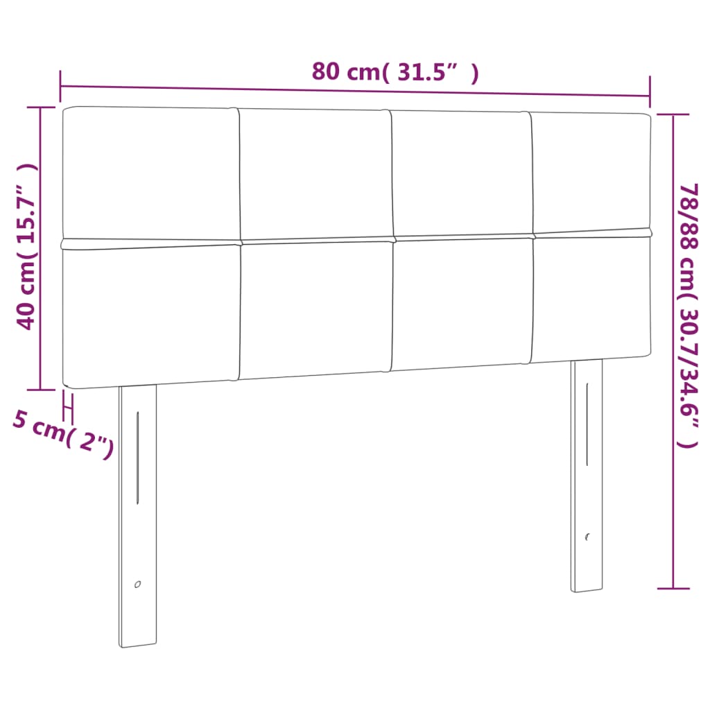 vidaXL Cabeceira de cama veludo 80x5x78/88 cm cinzento-claro