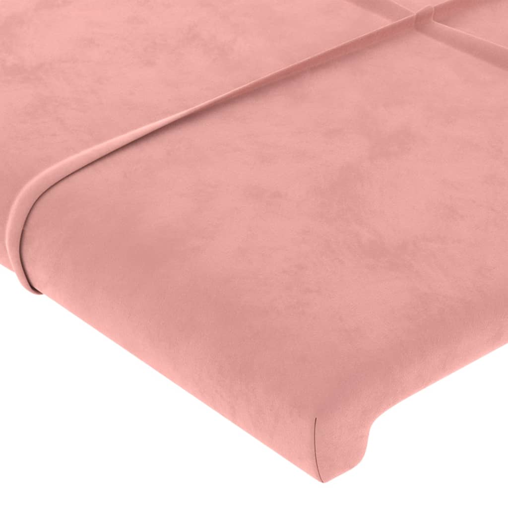 vidaXL Cabeceira de cama 2 pcs veludo 100x5x78/88 cm rosa