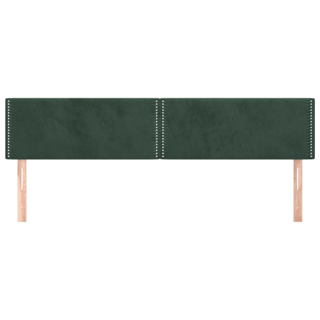 vidaXL Cabeceira de cama 2 pcs veludo 80x5x78/88 cm verde-escuro