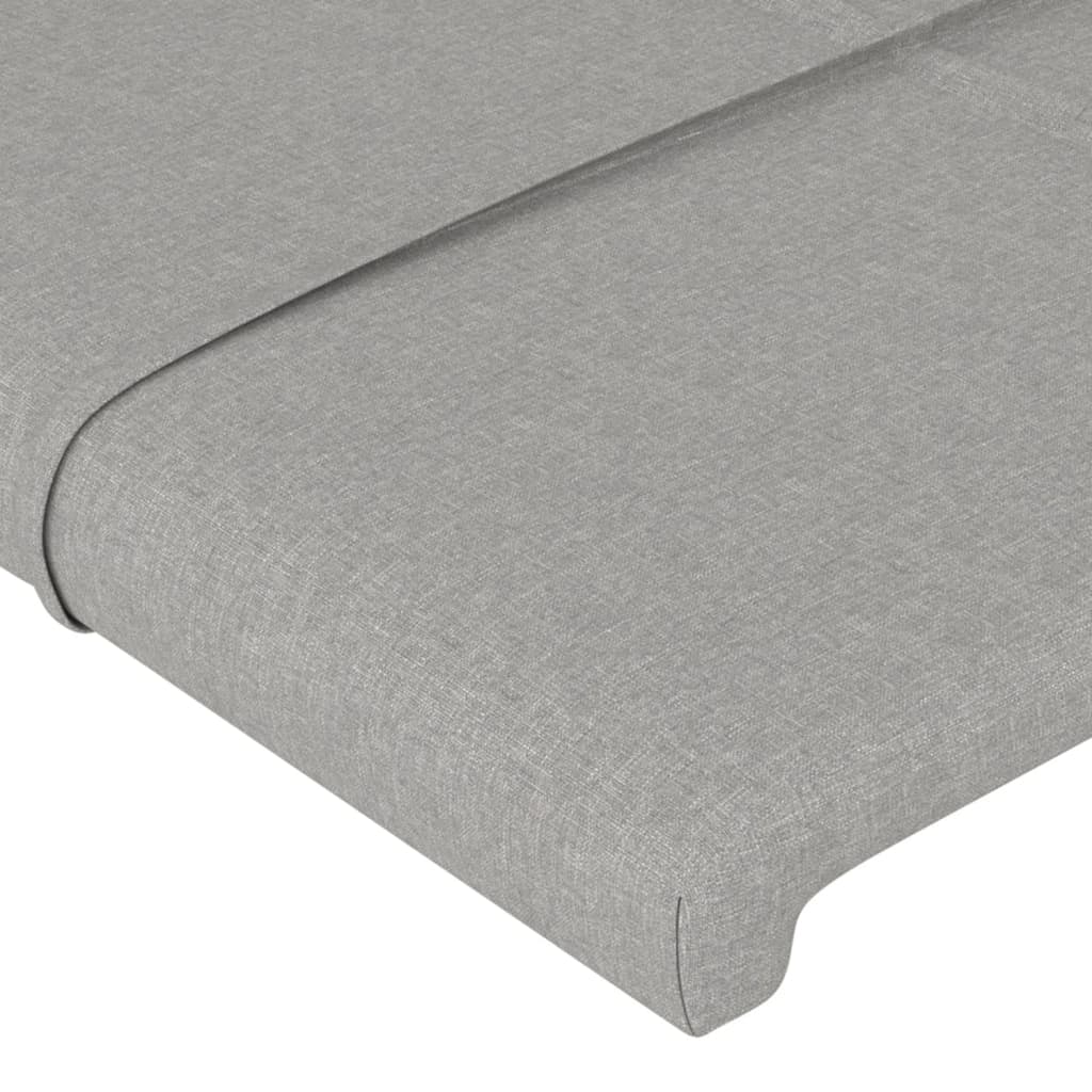 vidaXL Cabeceira de cama tecido 80x5x78/88 cm cinzento-claro