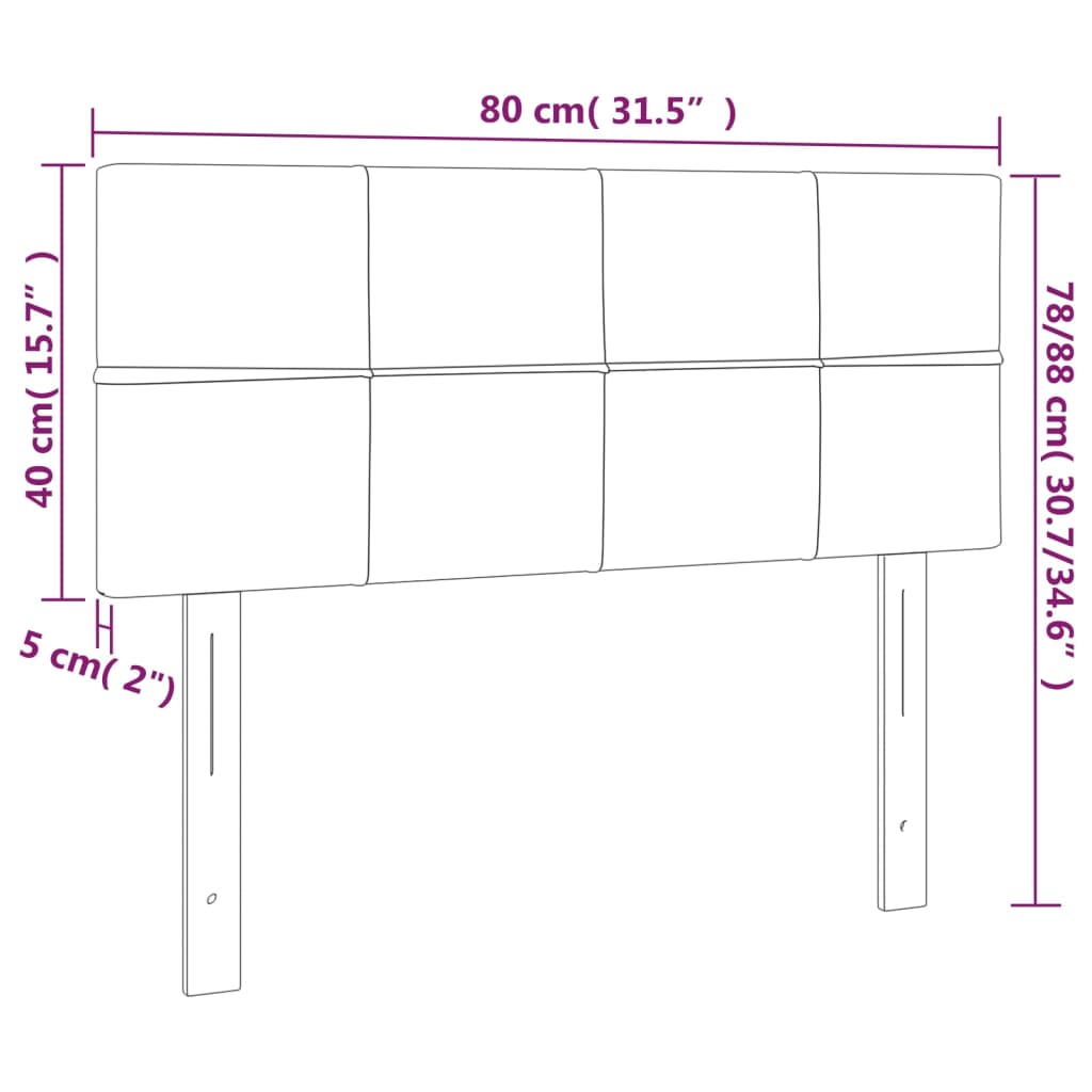 vidaXL Cabeceira de cama tecido 80x5x78/88 cm cinzento-claro