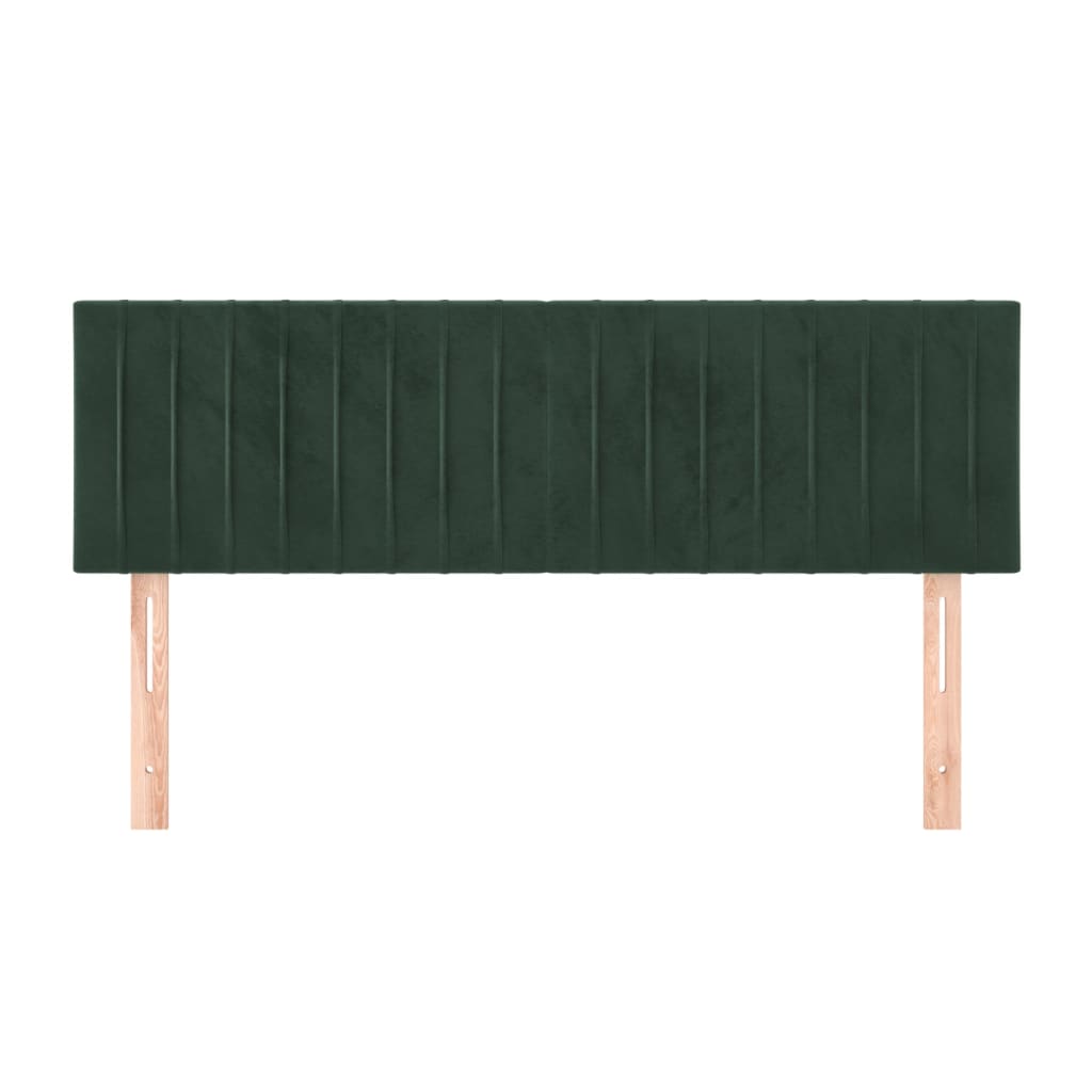 vidaXL Cabeceira de cama 2 pcs veludo 72x5x78/88 cm verde-escuro