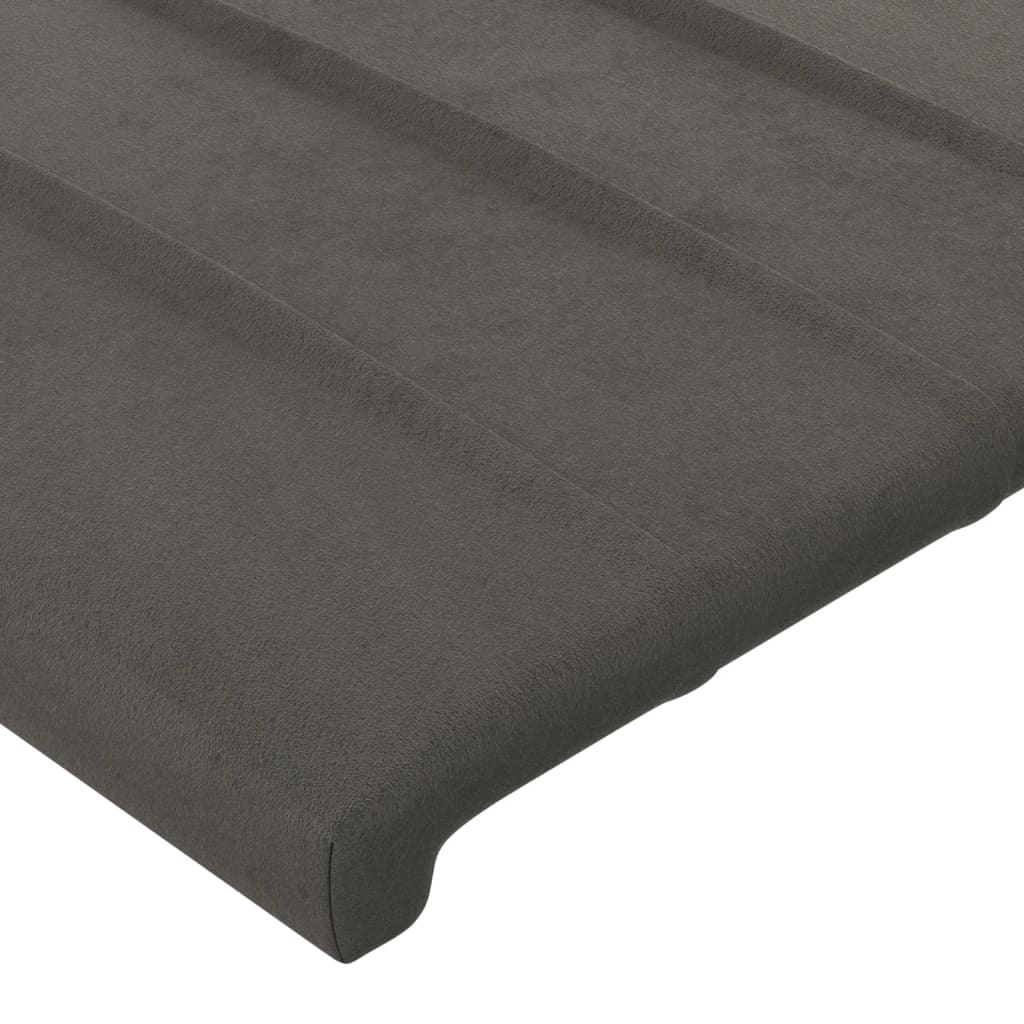 vidaXL Cabeceira de cama 2 pcs veludo 100x5x78/88 cm cinzento-escuro