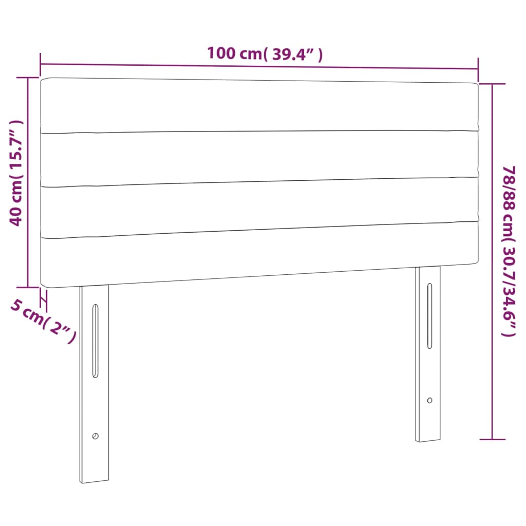 vidaXL Cabeceira de cama tecido 100x5x78/88 cm cinzento-acastanhado