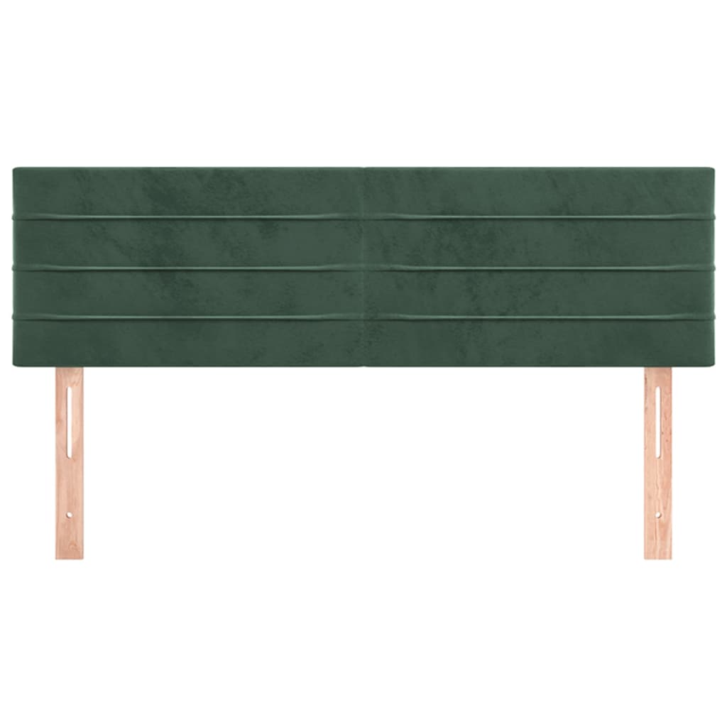 vidaXL Cabeceira de cama 2 pcs veludo 72x5x78/88 cm verde-escuro