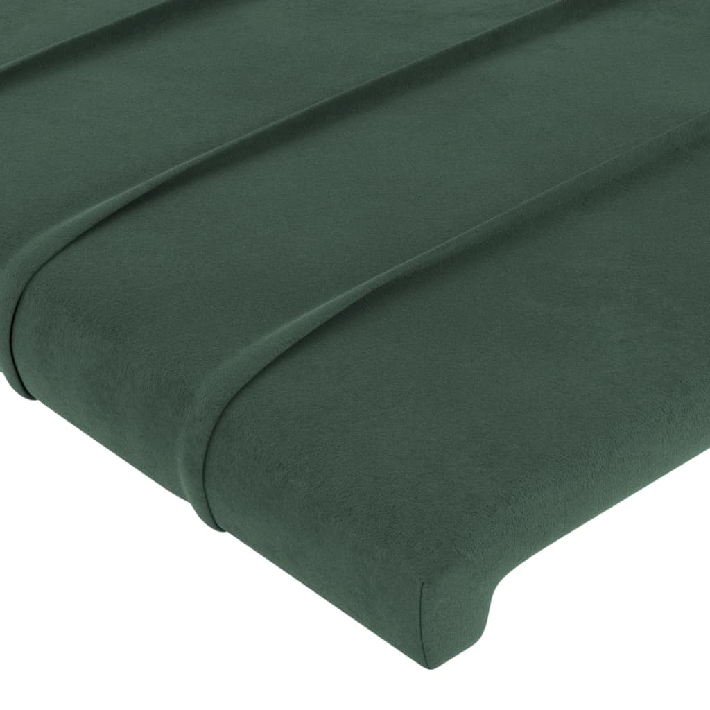 vidaXL Cabeceira de cama 2 pcs veludo 72x5x78/88 cm verde-escuro