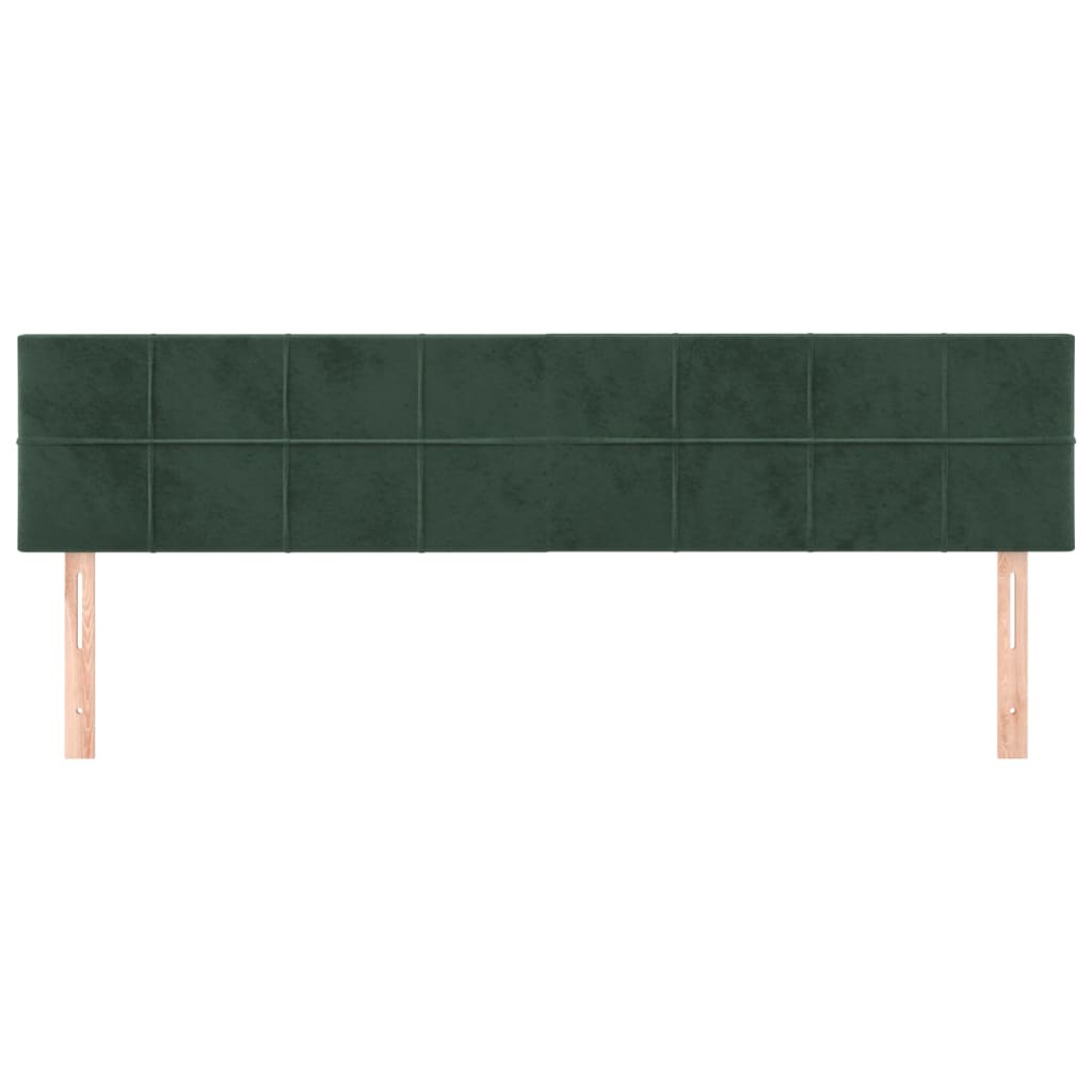 vidaXL Cabeceira de cama 2 pcs veludo 80x5x78/88 cm verde-escuro