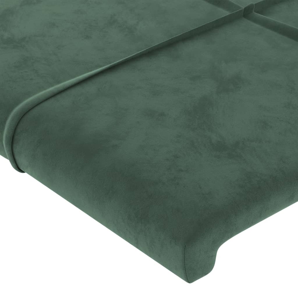 vidaXL Cabeceira de cama 2 pcs veludo 80x5x78/88 cm verde-escuro