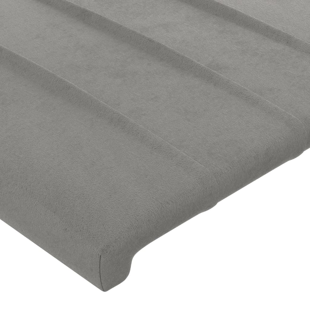 vidaXL Cabeceira de cama 2 pcs veludo 80x5x78/88 cm cinzento-claro