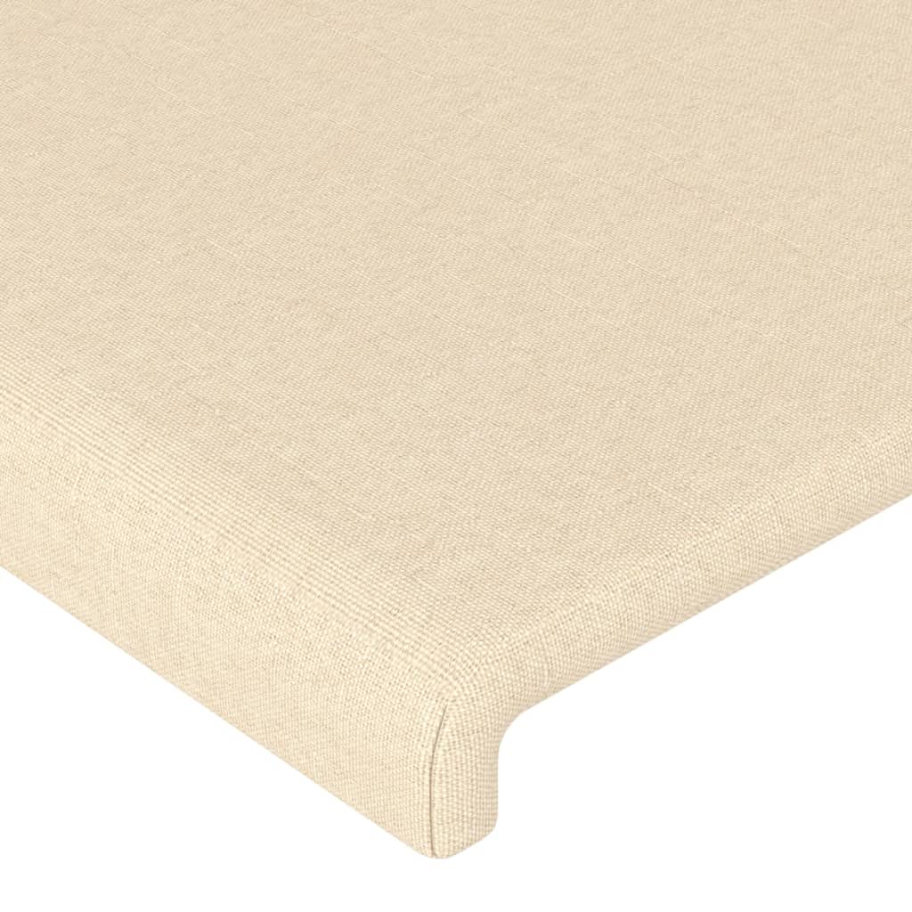 vidaXL Cabeceira de cama tecido 100x5x78/88 cm creme