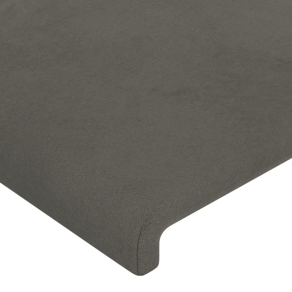 vidaXL Cabeceira de cama 2 pcs veludo 90x5x78/88 cm cinzento-escuro