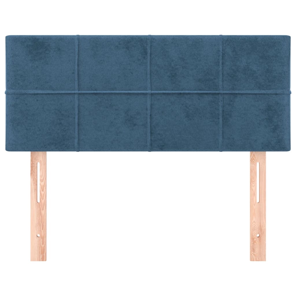 vidaXL Cabeceira de cama veludo 100x5x78/88 cm azul-escuro