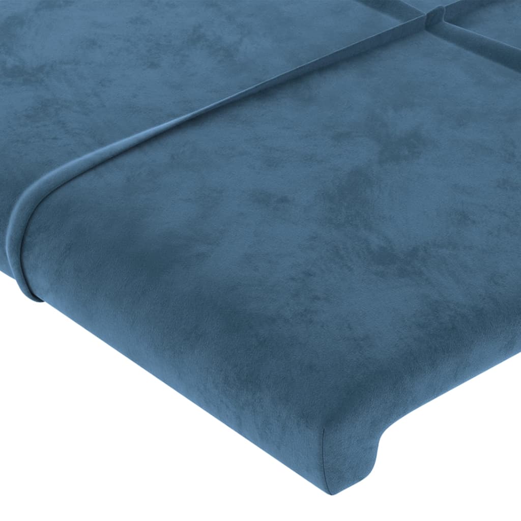 vidaXL Cabeceira de cama veludo 100x5x78/88 cm azul-escuro